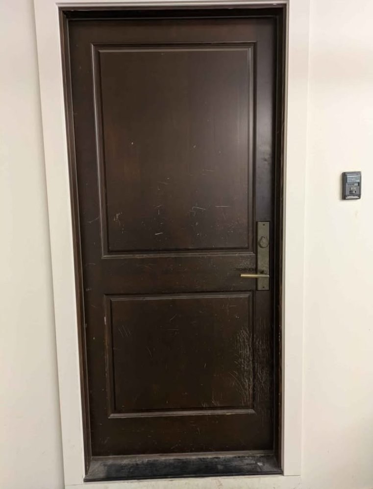 Solid wood 2-panel doors with jambs